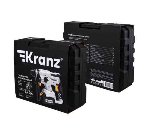 Перфоратор аккумуляторный SDS-plus 2.2Дж 1х4А.ч в кейсе Kranz KR-PT-120