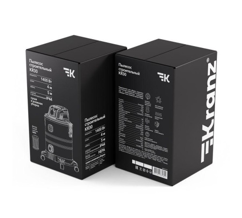 Пылесос строительный KR30 1400Вт 30л 4м Kranz KR-16-1117