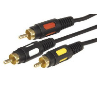 Шнур 3RCA Plug - 3RCA Plug 1.5м (GOLD) (уп.10шт) Rexant 17-0212