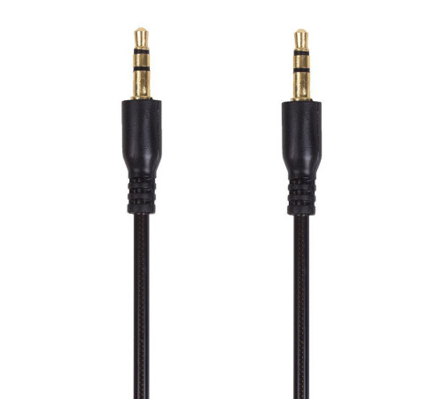 Кабель аудио AUX 3.5мм гелевый 1м черн. Rexant 18-4080