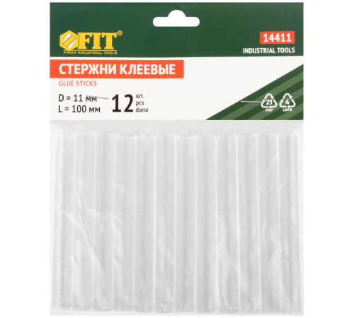 Стержень клеевой 11х100мм бесцвет. (уп.12шт) FIT 14411