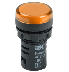 Лампа светосигнальная AD22DS d22мм 12В AC/DC желт. IEK BLS10-ADDS-012-K05