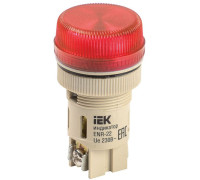 Лампа светосигнальная ENR-22 d22мм 240В красн. цилиндр неон IEK BLS40-ENR-K04