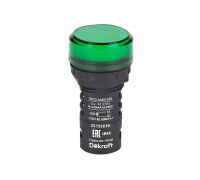 Лампа коммутационная ADDS ЛК-22 d22 220В AC IP55 LED зел. DEKraft 25156DEK