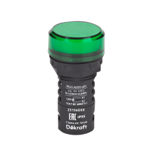 Лампа коммутационная ADDS ЛК-22 d22 220В AC IP55 LED зел. DEKraft 25156DEK
