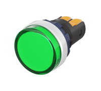 Индикатор сигнальный со встроен. диодом 9-24В зажим Plug-In алюм. зел. DKC M22L-F24GAP