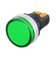 Индикатор сигнальный со встроен. диодом 9-24В зажим Plug-In алюм. зел. DKC M22L-F24GAP