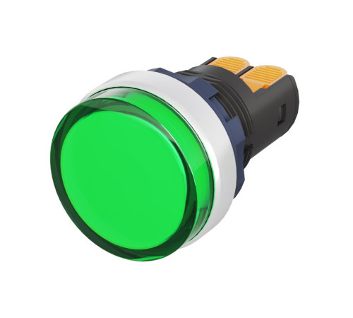 Индикатор сигнальный со встроен. диодом 9-24В зажим Plug-In алюм. зел. DKC M22L-F24GAP