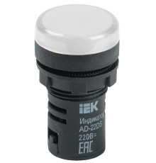 Лампа светосигнальная AD16DS d16мм 230В AC бел. IEK BLS10-ADDS-230-K01-16