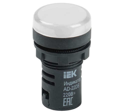 Лампа светосигнальная AD16DS d16мм 230В AC бел. IEK BLS10-ADDS-230-K01-16