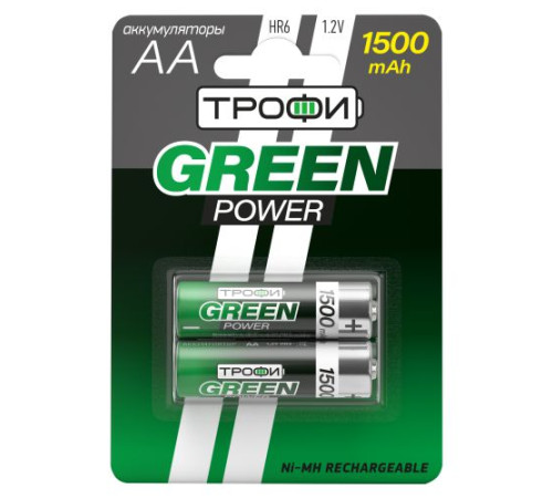 Аккумулятор AA/HR6-2BL 1500мА.ч (блист.2шт) Трофи Б0019500