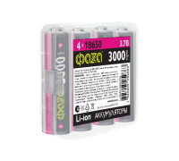 Аккумулятор 18650 3.7В Li-Ion 3000мА.ч без платы защиты PB-4 (уп.4шт) ФАZА 5059863