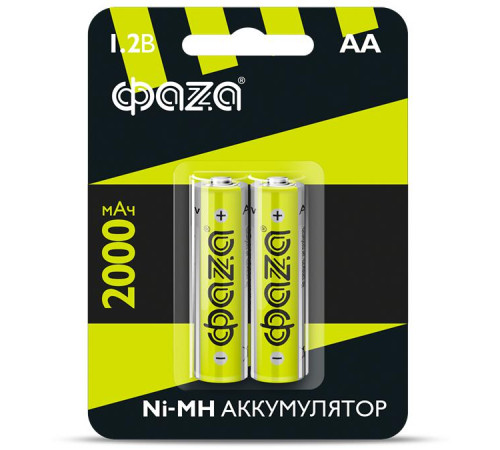 Аккумулятор AA Ni-MH 1.2В 2000мА.ч BL-2 (уп.2шт) ФАZА 5002975