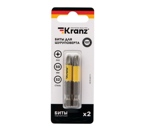 Бита для шуруповерта PH3х50мм (уп.2шт) Kranz KR-92-0417-1