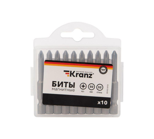 Бита PZ1х50мм для шуруповерта (уп.10шт) Kranz KR-92-0418