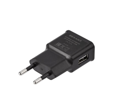 Устройство зарядное сетевое USB 5В 2.1A черн. Rexant 16-0274
