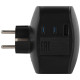 Разветвитель 3-м SP-3e-3USBAC-B + 3 USB A+C с заземл. со шторками 16А чер. Эра Б0069082