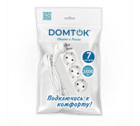 Удлинитель 3х7м с заземл. 16А IP20 3.5кВт ПВС 3х1 бел. DOMTOK 2393