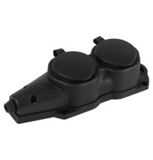 Колодка ЭРА KX-2e-B-IP44 каучуковая с заземлением 2 розетки 16A IP44 черн. Эра Б0068451