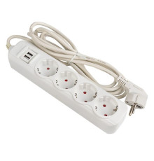 Удлинитель 4х3м 16А IP20 Эксперт 3.5кВт 2хUSB 2.1А ПВС 3х1 PROxima EKF UBA16-2USB-4-03i