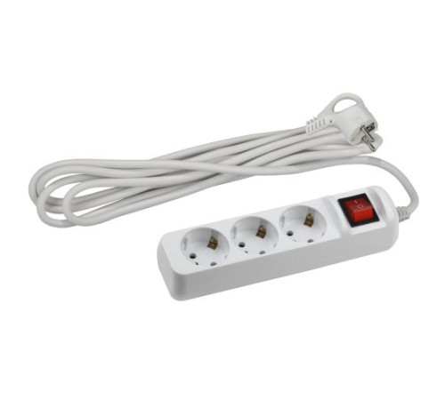 Удлинитель 3х3м с заземл. 10А IP20 UX-3es-3m ПВС 3х0.75 с выкл. Эра Б0035751
