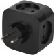 Разветвитель 4-м SP-4-3USBAC-B + 3 USB A+C со шторками 10А чер. Эра Б0069084