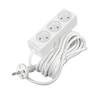 Удлинитель 3х5м без заземл. 10А IP20 2.2кВт ПВС 2х0.75 бел. DOMTOK 2372