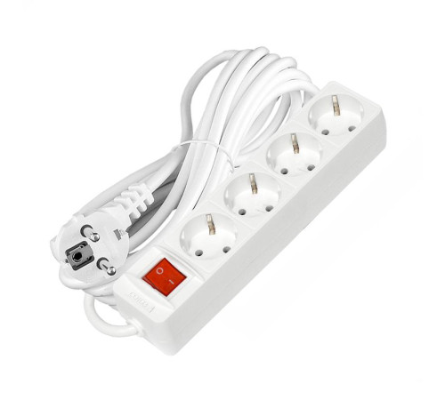 Удлинитель 4х5м с заземл. 16А IP20 3х1 с выкл. бел. Союз 2794