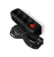 Удлинитель 3х5м с заземл. 16А IP20 S-303 ПВС 3х1 с выкл. черн. UNIVersal 2021