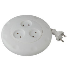 Удлинитель-рулетка 3х3м без заземл. 10А IP20 UR-3-3m-W ПВС 2х0.75 бел. Эра Б0019038
