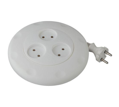 Удлинитель-рулетка 3х3м без заземл. 10А IP20 UR-3-3m-W ПВС 2х0.75 бел. Эра Б0019038