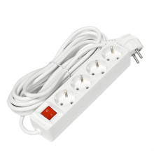 Удлинитель 4х5м с заземл. 16А IP20 3х1 с выкл. бел. DOMTOK 2500