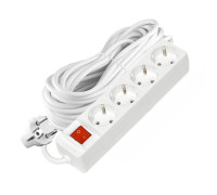 Удлинитель 4х10м с заземл. 16А IP20 3х1 с выкл. бел. DOMTOK 2405