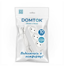 Удлинитель 3х10м без заземл. 10А IP20 2.2кВт ПВС 2х1 бел. DOMTOK 2350