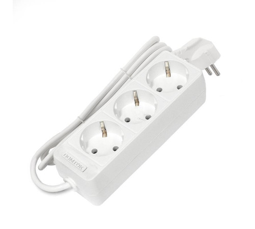 Удлинитель 3х1.5м с заземл. 16А IP20 3.5кВт ПВС 3х1 бел. DOMTOK 2389