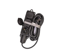 Удлинитель на каучуковой колодке 3х5м 16А 250В 4000Вт IP44 каучук КГ 3х2.5 черн. УХз16 Россия КОСМОС YKsm5m-3g(16A)KG-B