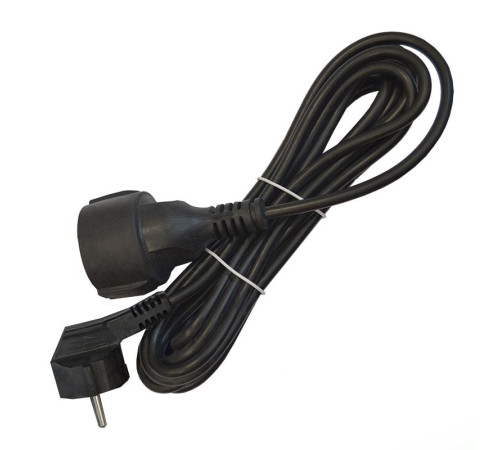 Удлинитель-шнур 1х5м с заземл. 16А IP20 ПВС 3х1 черн. DOMTOK 2359