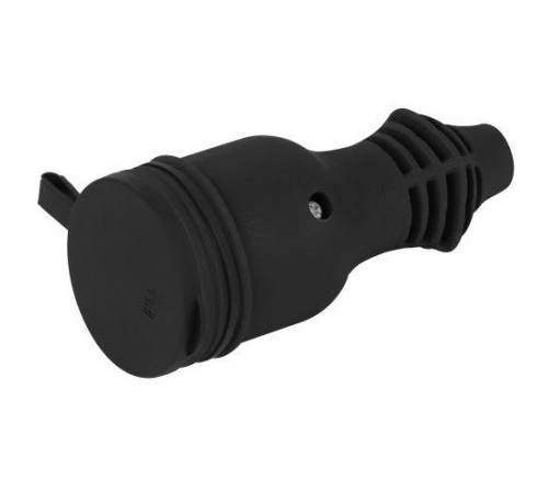 Розетка RX11-B-IP44 16А IP44 прямая с заземл. каучук черн. ЭРА Б0069325