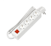 Удлинитель 4х1.5м с заземл. 16А IP20 3х1 с выкл. бел. DOMTOK 2374