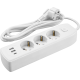 Удлинитель 3х5м с заземл. 10А IP20 90 840 OPE-USB-03-500-ESC-3x1 USB 2xType-A + Type-C с кнопкой ОНЛАЙТ 90840