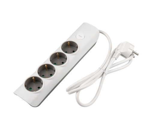 Удлинитель 4х1.4м с заземл. с выкл. бел. ET-04-140W JAZZway 5051799