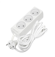 Удлинитель 3х3м без заземл. 10А IP20 2.2кВт ПВС 2х0.75 бел. DOMTOK 2371