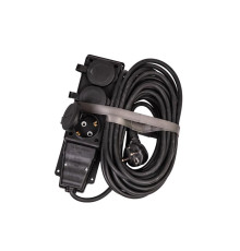 Удлинитель на каучуковой колодке 3х10м 16А 250В 4000Вт IP44 каучук КГ 3х2.5 черн. УХз16 Россия КОСМОС YKsm10m-3g(16A)KG-B