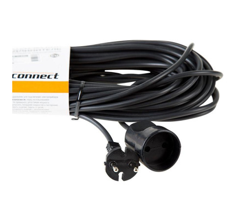 Удлинитель-шнур 1х30м без заземл. 6А IP20 1.3кВт ПВС 2х0.75 черн. PROCONNECT 11-7116