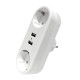 Разветвитель 2-м плоский с заземл.16А 2USB А+А 2.4А 3500Вт бел. DOMTOK 2732