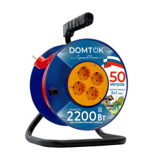 Удлинитель на катушке 4х50м с заземл. 10А IP20 2.2кВт ПВС 3х1 DOMTOK 2444