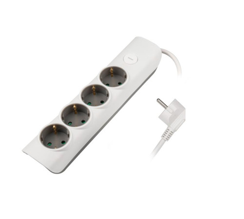 Удлинитель 4х3м с заземл. с выкл. бел. ET-04-300W (4х3.0) JAZZway 5051812