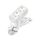 Удлинитель 2х1.5м с заземл. 16А IP20 3.5кВт ПВС 3х1 бел. DOMTOK 2384