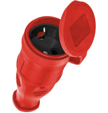 Розетка 16А IP44 прямая с заземл. каучук красн. КОСМОС RKsm-Z-IP(R)16A