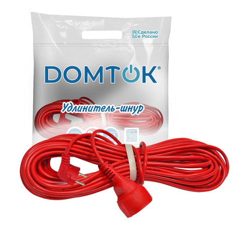 Удлинитель-шнур 1х20м с заземл. 10А IP20 2.2кВт ПВС 3х1 DOMTOK 2493